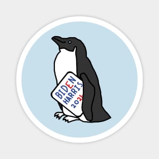 Penguin with Biden Harris 2024 Sign Magnet